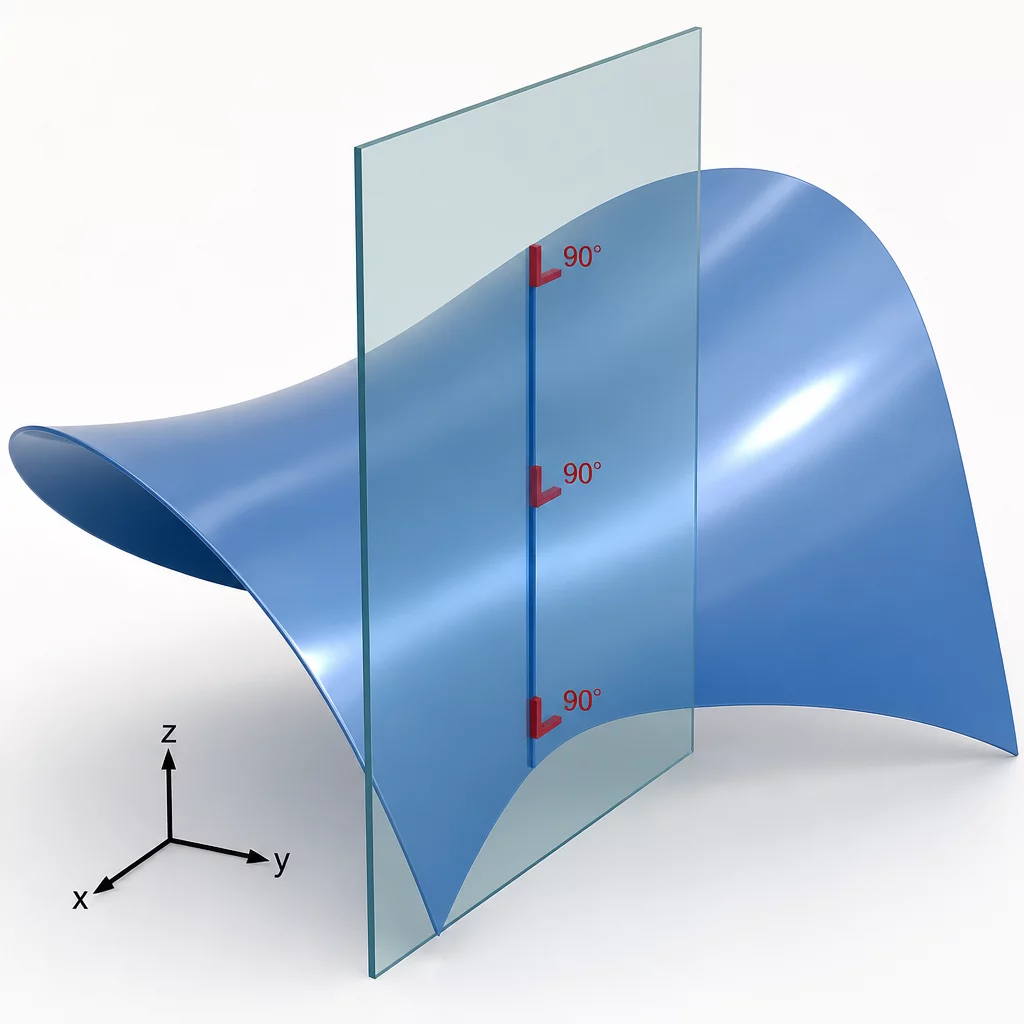 Perpendicular Planes on Curved Surfaces